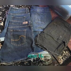 Women's Blue and Black Denim Jeans - Size 16